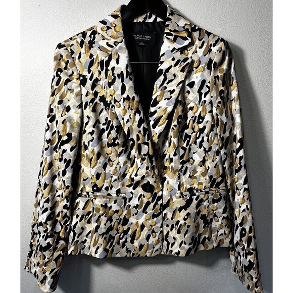 Black Label by Evan-Picone~Animal Print Blazer~Size‎ 8 -Retails $80. - Picture 1 of 15